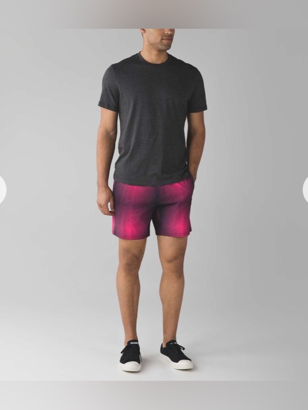 LULULEMON Mens Thigh Tide 7" Spikes Silver Spoon Mesh Lined Swim Shorts Trunks S